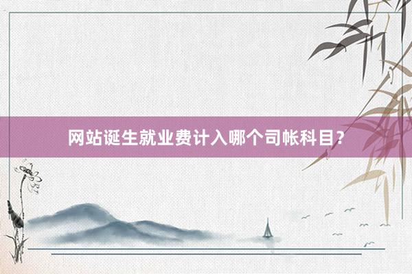 网站诞生就业费计入哪个司帐科目？