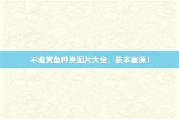 不雅赏鱼种类图片大全，拔本塞源！